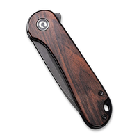 CIVIVI  Elementum Flipper Knife, Black Ebony Handle, Black D2 Blade