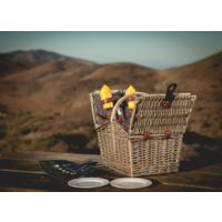 Picnic Time, Piccadilly Picnic Basket, Gray with Gold Accents