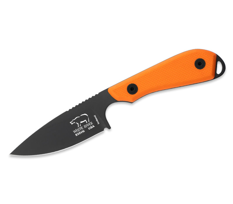 White River Knife & Tool M1 Pro - Orange Textured G10, Black Coated CPMS 35VN Blade