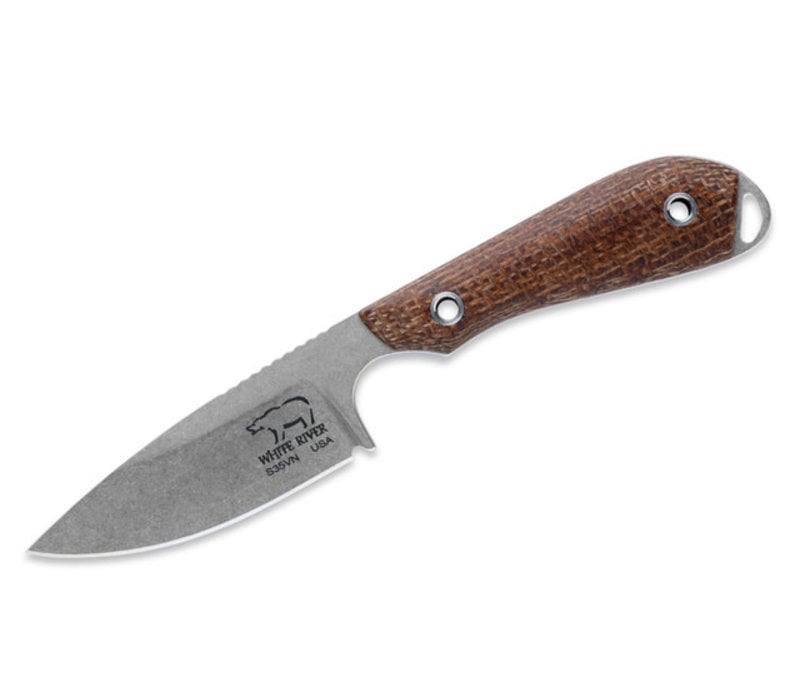 White River Knife & Tool M1 Caper Natural Burlap Micarta, CPM S35VN