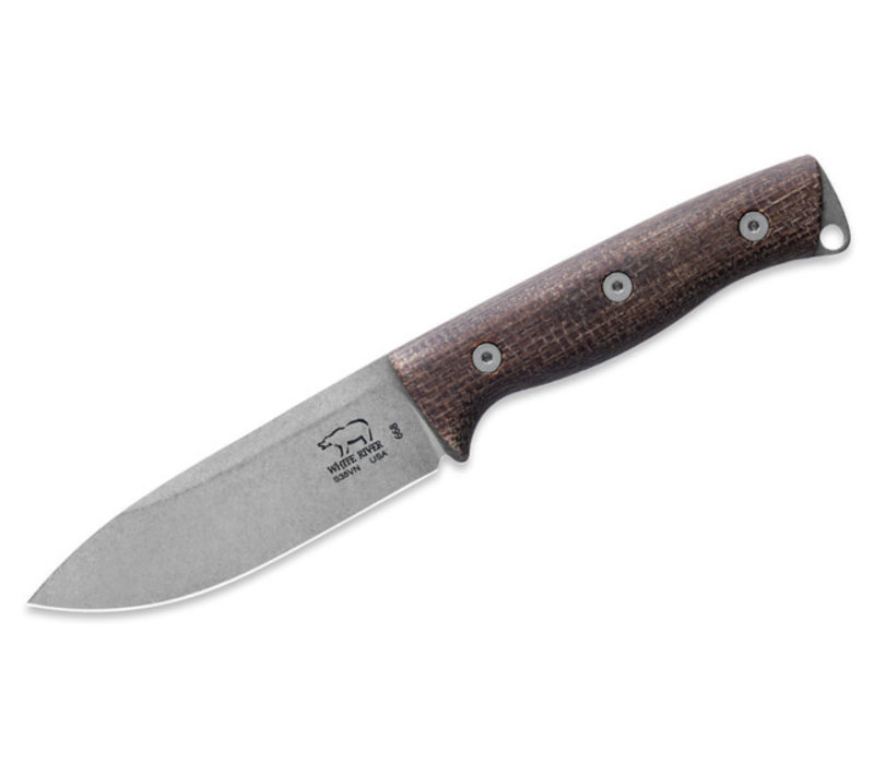 White River Knife & Tool Ursus 45 Natural Burlap Micarta, CPM Magna-Cut