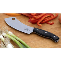 White River Knife & Tool Camp Cleaver- Black Burlap Micarta, CPM S35VN