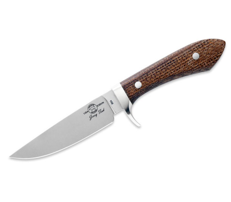 White River Sendero Classic Natural Burlap Micarta, CPM S35VN