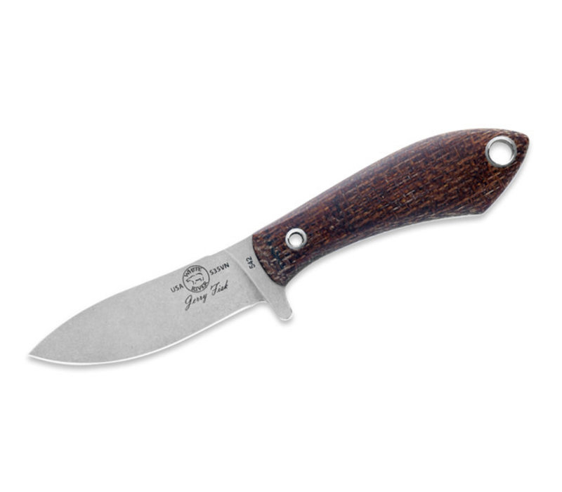 White River Sendero Pack Natural Burlap Micarta, CPM S35VN