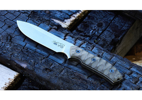 White River Knife & Tool White River Knife & Tool GTI 4.5- Black & O.D. Linen Micarta, CPM S35VN Steel