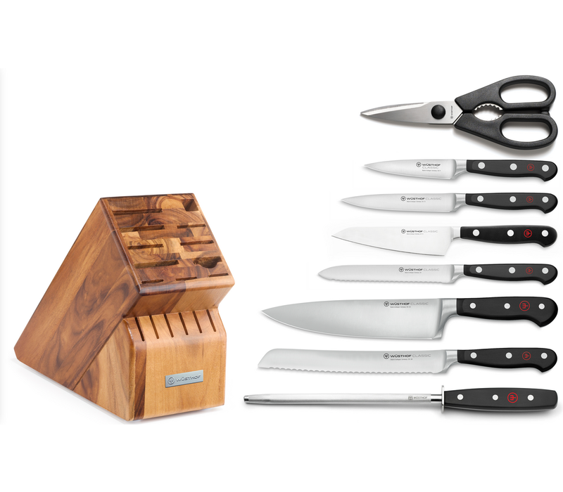 Wusthof Classic 9Pc Block Set, Acacia Block