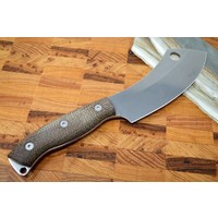 White River Camp Cleaver Natural Burlap Micarta, CPM S35VN