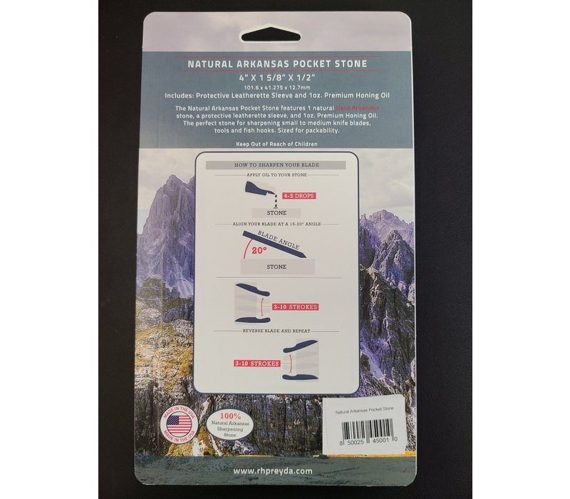 RH Preyda Hard Arkansas Stone Mounted with Honing Oil