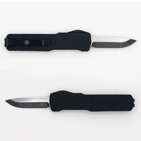 Templar Knife Premium Lightweight CALI Legal (Micro) Black Anodized OTF, Drop Point D2