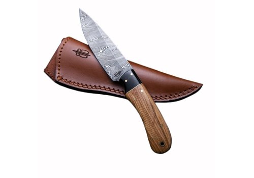 Buck & Bear Buck n Bear Drop Point Utility Hunter Damascus, Olive Wood & Micarta Handle Buck & Bear Buck n Bear Drop Point Utility Hunter Damascus, Olive Wood & Micarta Handle