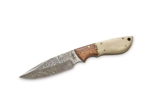 Buck & Bear BucknBear Drop Point Hunter- Damascus with Camel Bone and Walnut Handle Buck & Bear BucknBear Drop Point Hunter- Damascus with Camel Bone and Walnut Handle