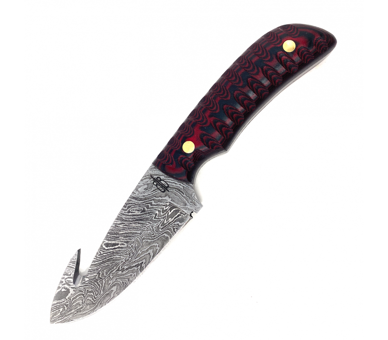 Buck N Bear Damascus Gut Hook Hunting Knife