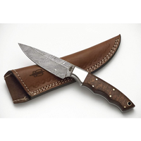 Buck n Bear Small Spear Hunter- Damascus with Walnut Burl Handle