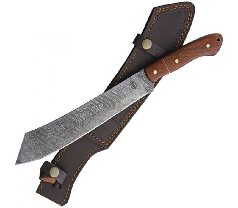 Buck n Bear Utility Machete Damascus with Walnut Handle