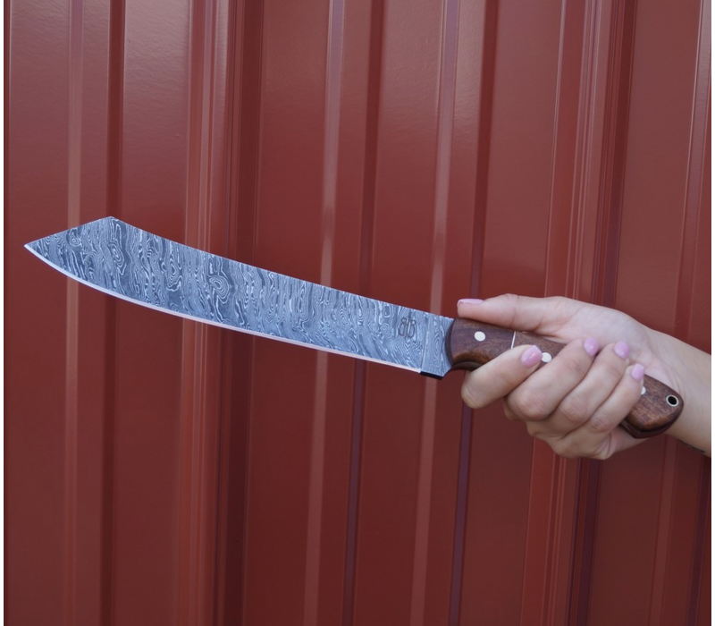 Buck n Bear Utility Machete Damascus with Walnut Handle