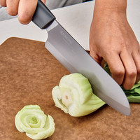 123089--Kyocera, 6.0" Chef Santoku Knife Black Blade Black Handle
