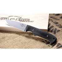 White River Knife & Tool Hunter, Black Burlap Micarta, CPM S35VN