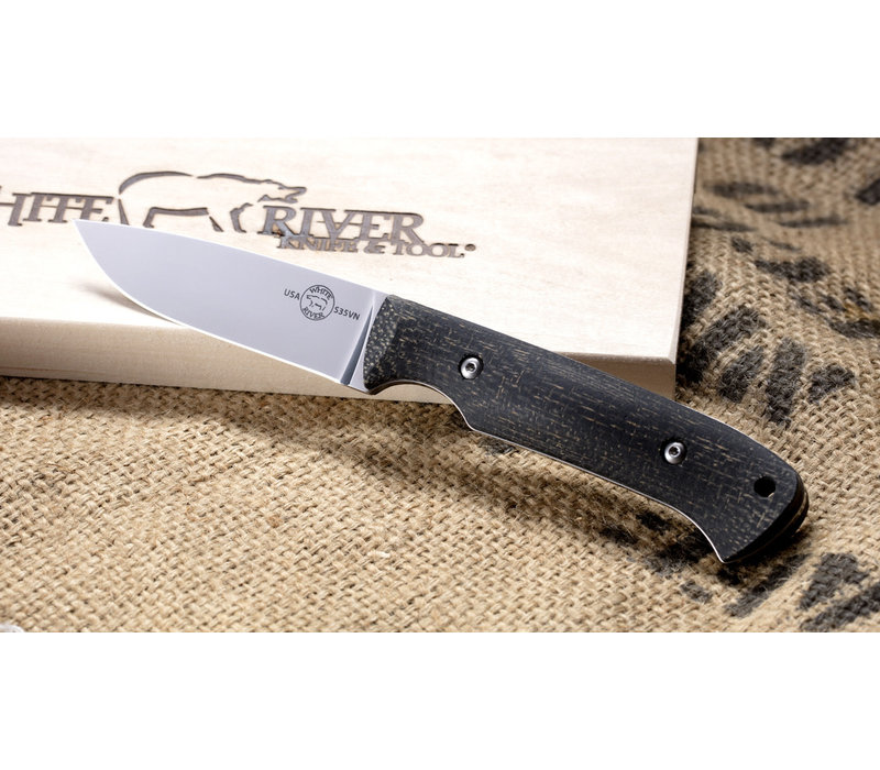 White River Knife & Tool Hunter, Black Burlap Micarta, CPM S35VN