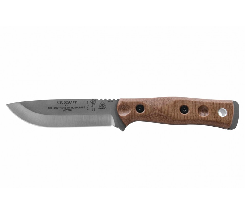 TOPS Brother of Bushcraft Fieldcraft, 154CM Stainless-  Tan Canvas