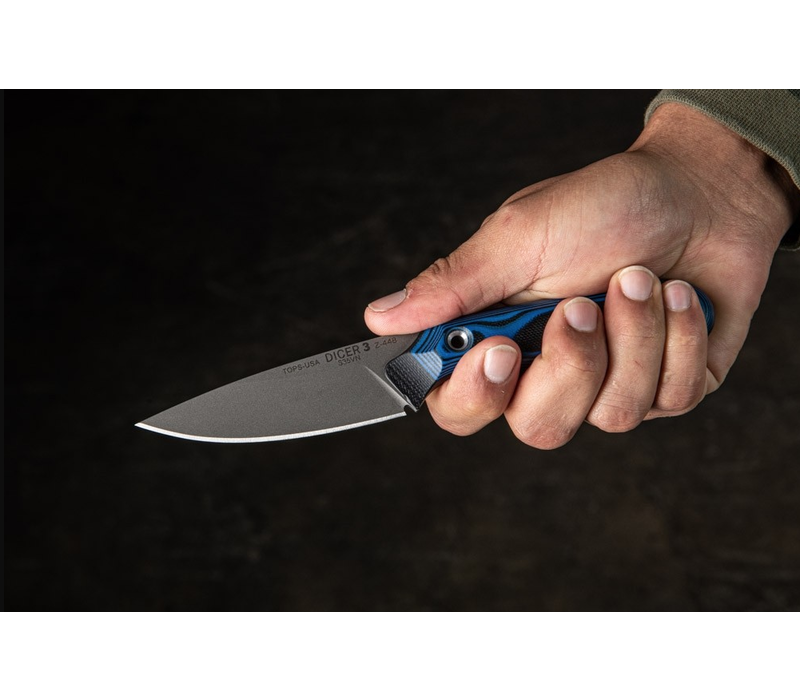 TOPS Dicer 3 Paring Knife CPM S35VN, G10 Micarta Handle