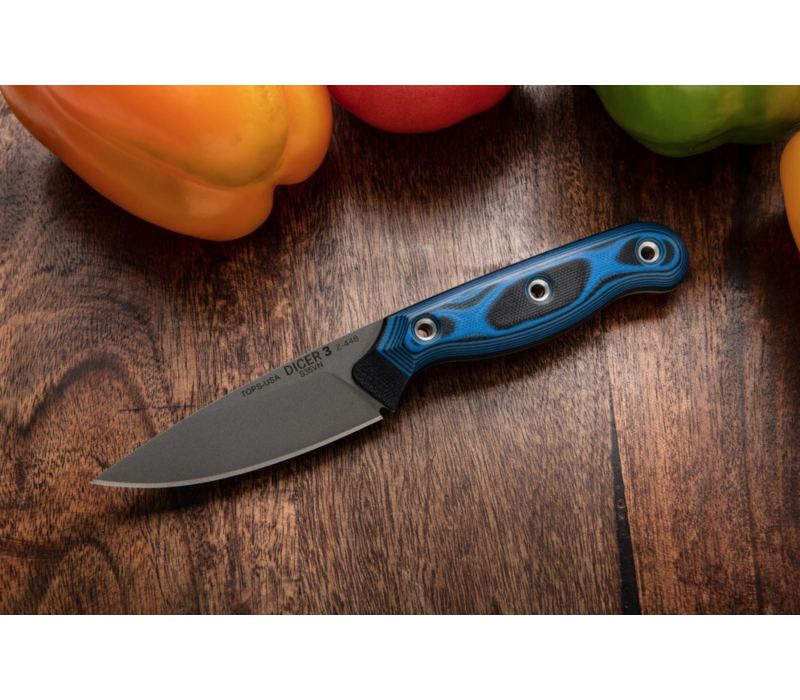 TOPS Dicer 3 Paring Knife CPM S35VN, G10 Micarta Handle