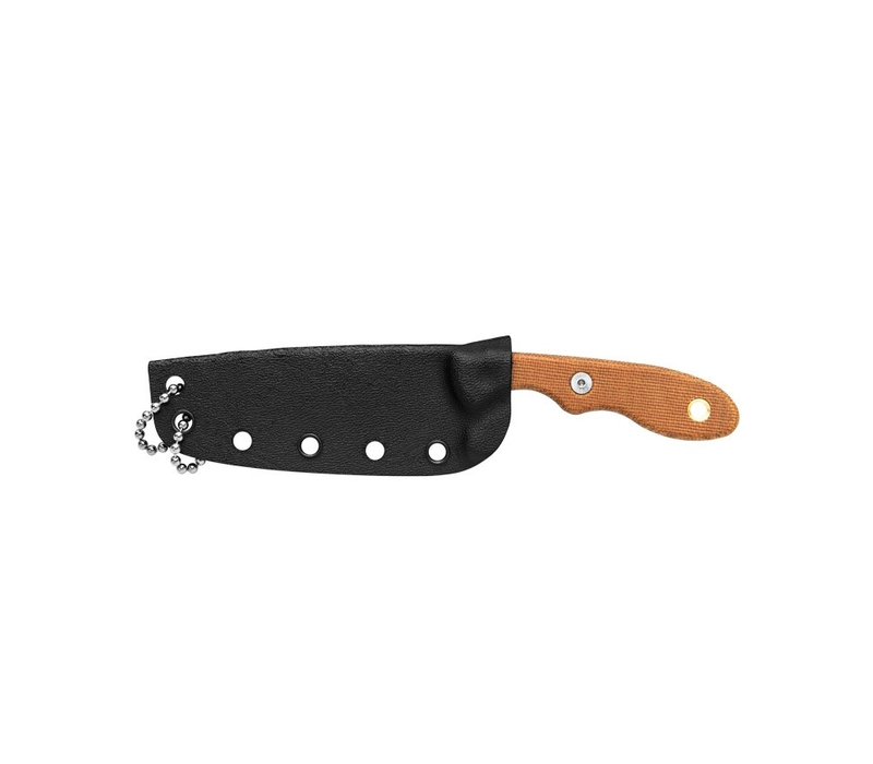 TOPS, Mini Scandi Knife 2.5, Neck Knife, 1095 Carbon Steel, Brown Micarta Handle