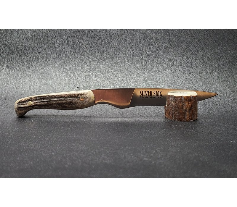 CWP3.0--Silver Stag, Paring Knife w/ D2 Steel and Antler Handle