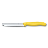 Victorinox Swiss Classic Serrated Utility Knife, Rounded Blade- Yellow