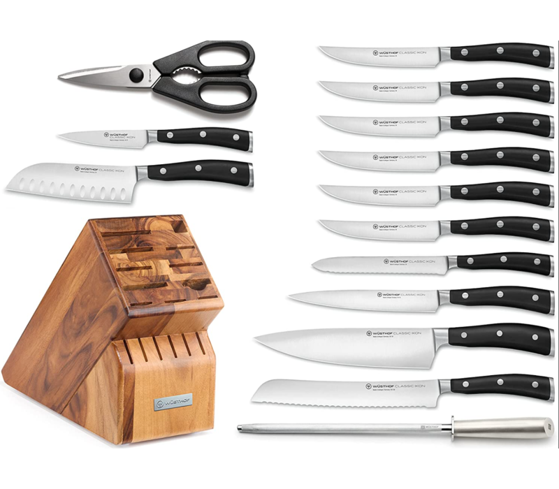 Wusthof Classic Ikon 15pc Block Set, Acacia