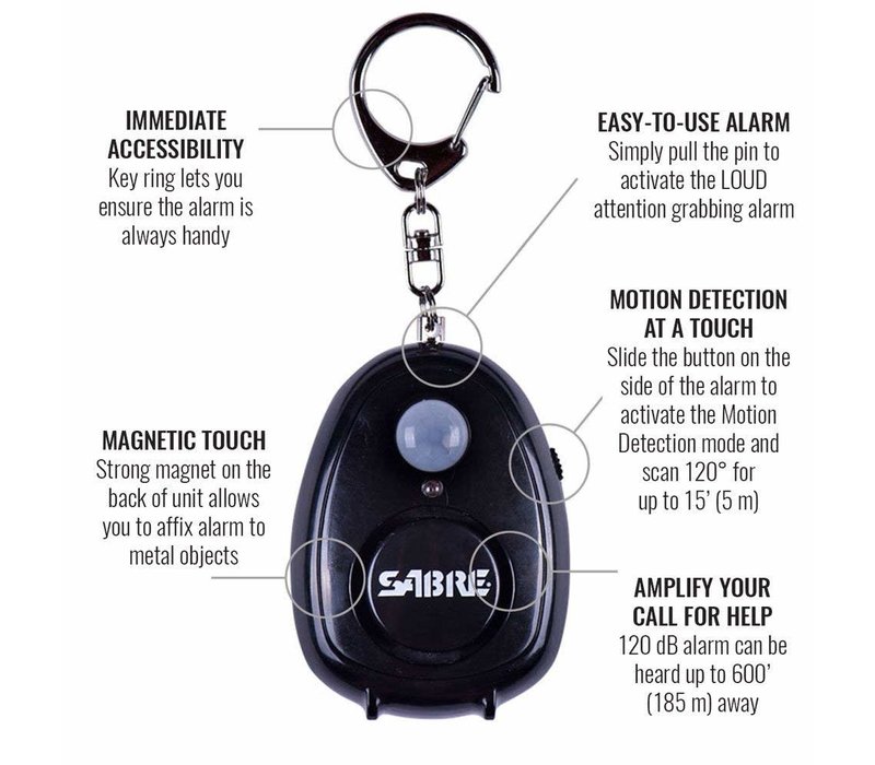 PA-MDM-BK--Security Equipment, Personal Alarm with Motion Detector (Black)