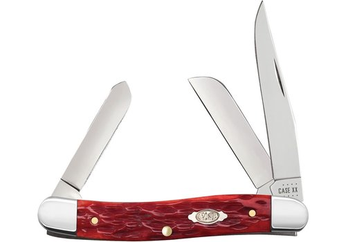 Case & Sons Cutlery Co. Case Cutlery Medium Stockman- Dark Red Peach Seed Jigged Bone, Carbon Steel (CV)