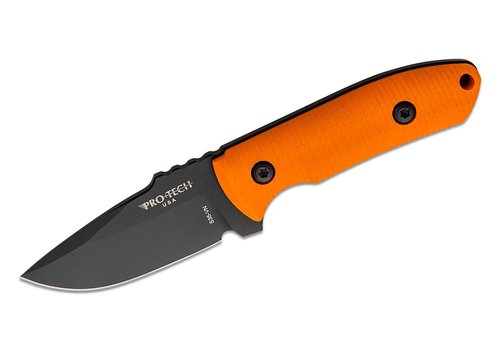 Pro-Tech Knives, LLC Pro-Tech Sort Blade Rockeye Fixed Blade- Orange G-10 Handle, S35VN Blade