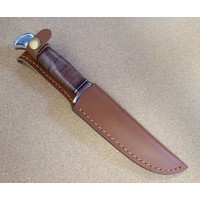 American Buffalo Knife & Tool, Roper Saddleback Hunter, Stacked Leather Handle