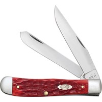 Case Cutlery Trapper with Pocket Clip Red Jigged Bone, Carbon