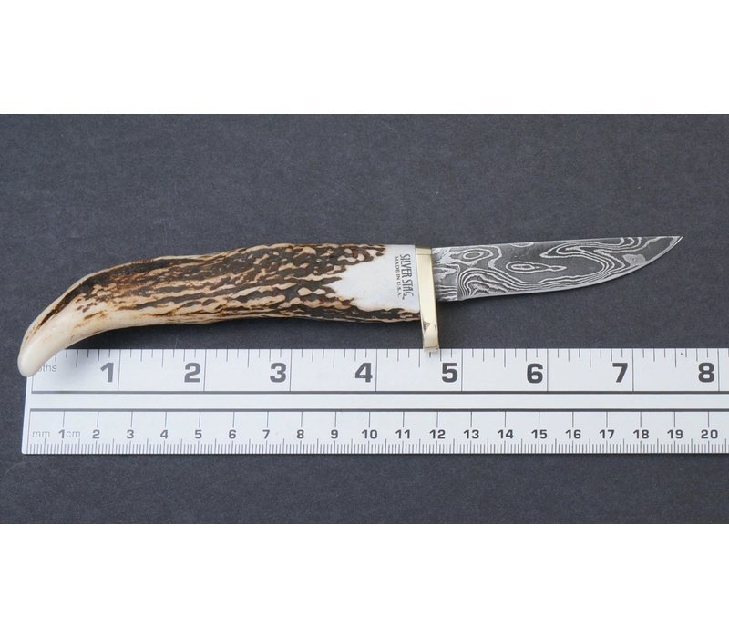 Silver Stag Gamer, Antler Point Handle, Damascus Steel