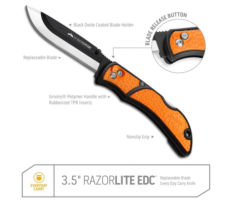 Outdoor Edge 3.5" Razor Lite EDC- Orange