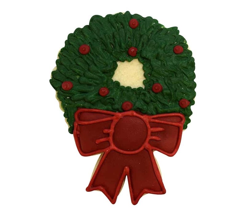 R&M Christmas Wreath Cookie Cutter 4"- Green