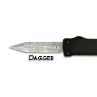 Templar Large OTF Black Rubber,Aluminum, Damascus Dagger