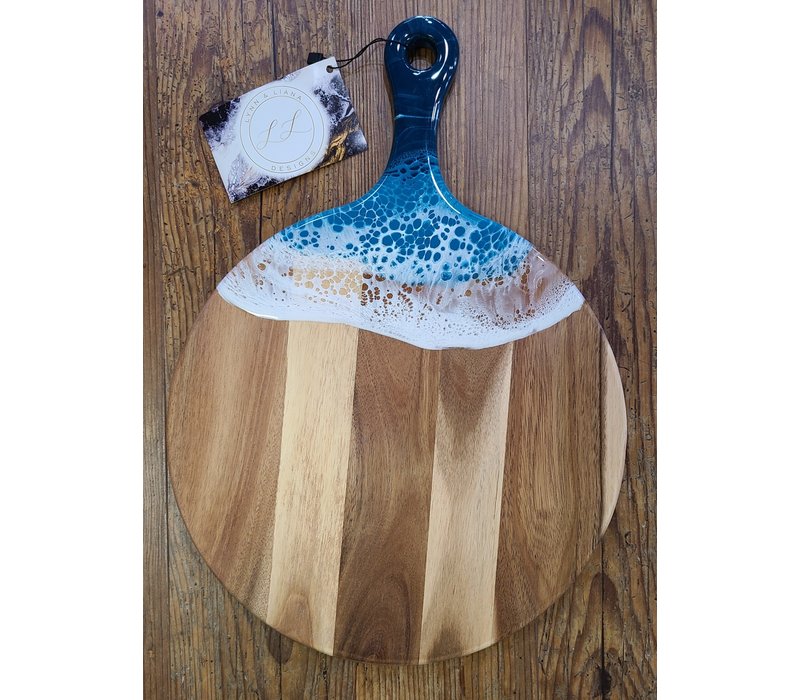 Lynn & Liana Designs,  Round Acacia Cheese Paddle -Ocean Vibes