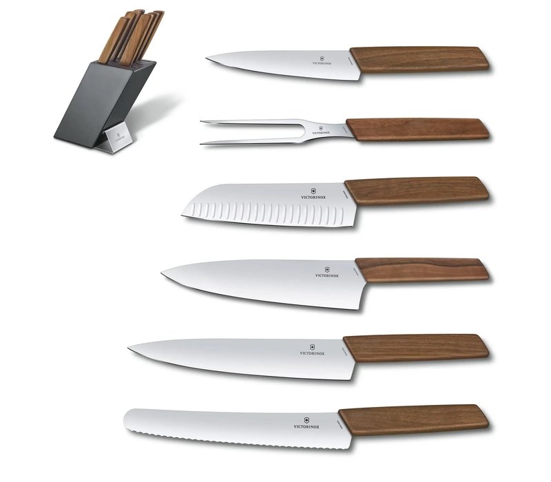 Victorinox Swiss Modern 6-Piece Block Set- Walnut