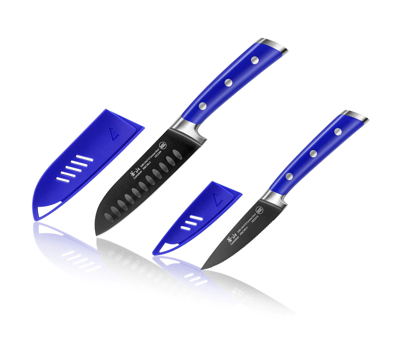 Cangshan 2pc Titanium Coated Santoku Starter Set Atlantic Blue