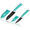 Cangshan Cangshan 2-Piece Titanium Coated Santoku Starter Knife Set- French Teal