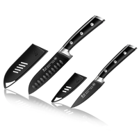 Cangshan 2pc Titanium Coated Santoku Starter Set Noir Black