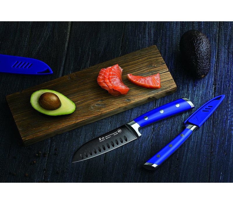 Cangshan 2pc Titanium Coated Santoku Starter Set Atlantic Blue