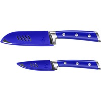 Cangshan 2pc Titanium Coated Santoku Starter Set Atlantic Blue