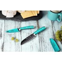 Cangshan 2-Piece Titanium Coated Santoku Starter Knife Set- French Teal