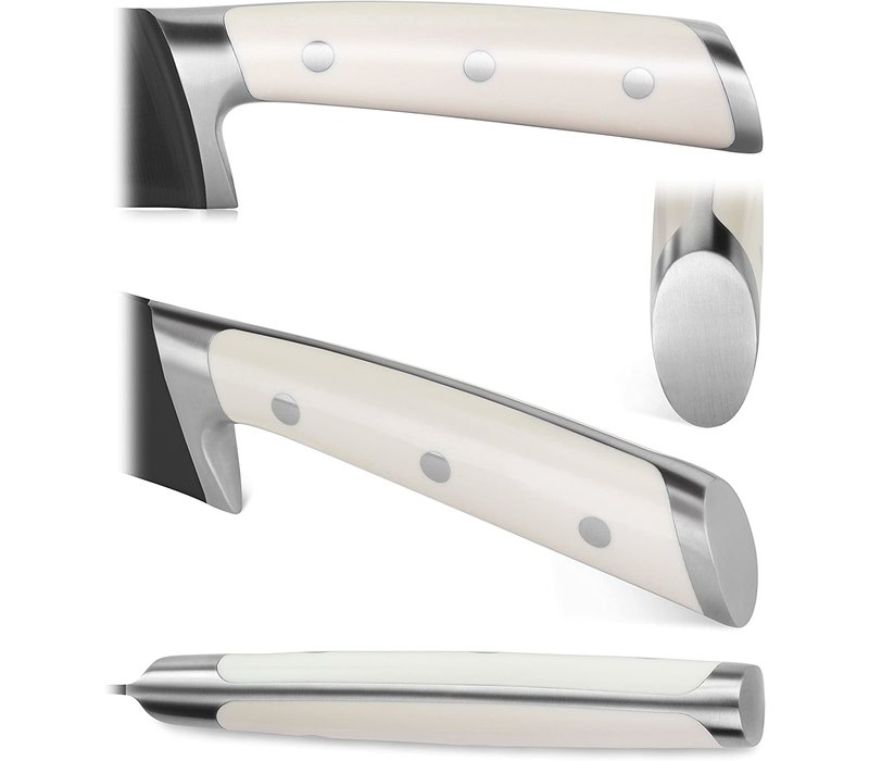 Cangshan 2pc Titanium Coated Santoku Starter Set Vanilla White