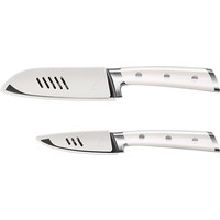 Cangshan 2pc Titanium Coated Santoku Starter Set Vanilla White
