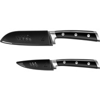 Cangshan 2pc Titanium Coated Santoku Starter Set Noir Black