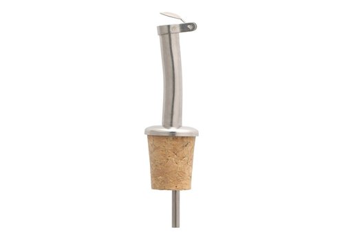 HIC HIC Kitchen Stainless Steel Pourer with Cork Stopper- Set of 2